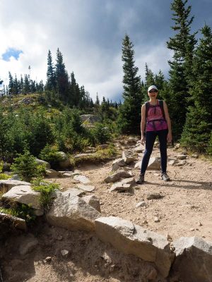 Joan Hiking at 11,000 Feet